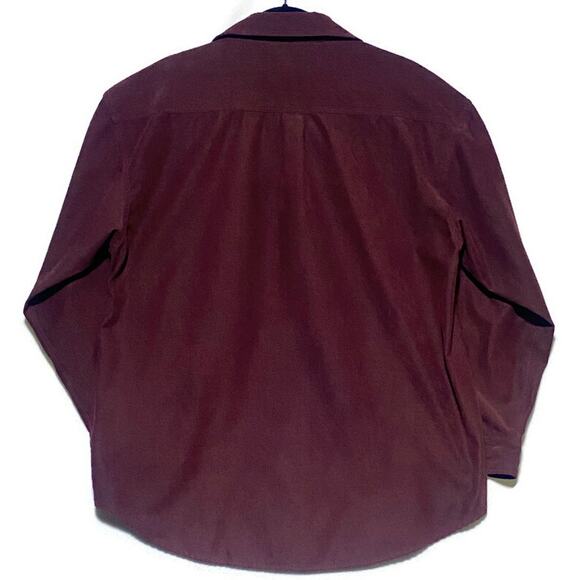 Nightsbridge Shirt Men's Size Burgundy Purple Long Sleeve Full Button Up - Picture 2 of 7